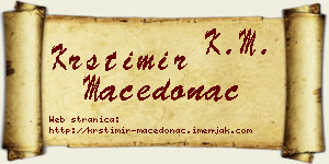 Krstimir Macedonac vizit kartica